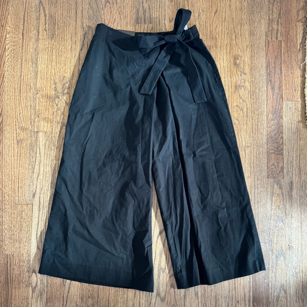 Banana Republic Black Organic Cotton Wide-Leg Pants